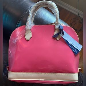 Dooney & Bourke Bubble Gum Pink Patent Leather Zip Zip Satchel New / Never Used